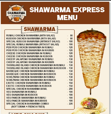 Shawarma Express menu 