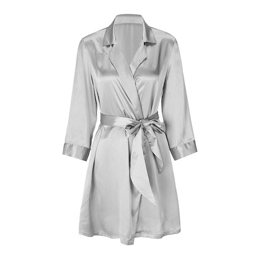 Title 3, Lace-up Silk Bathrobe and French Satin Pajamas ...