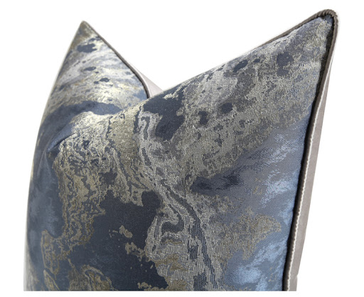 Title 4, Chinese Ink Painting Cushion Pillow Blue Gray J...