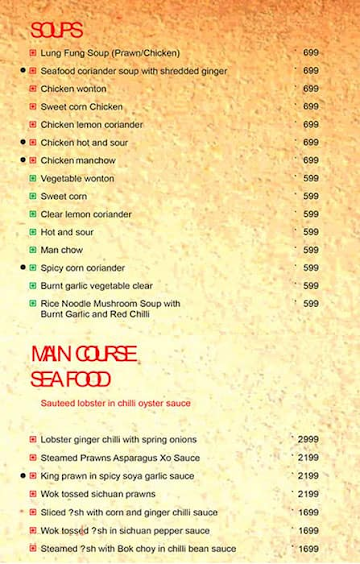 Larry's China - Taj Ambassador menu 