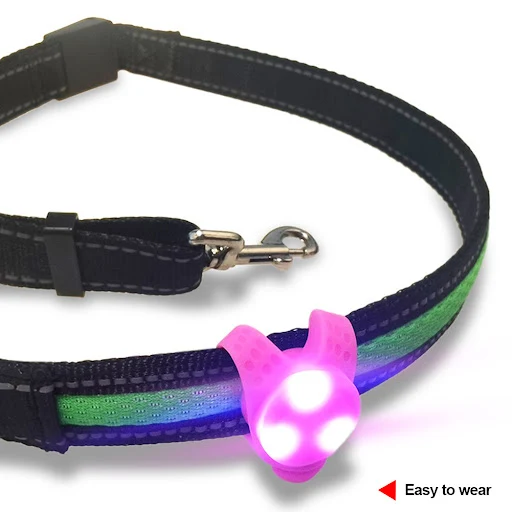 Pet Led Silicone Rubber Pendant Night Safety Flashing Glow Light Blinking Led Collar Luminous Pendant For Pet Dog Puppy 