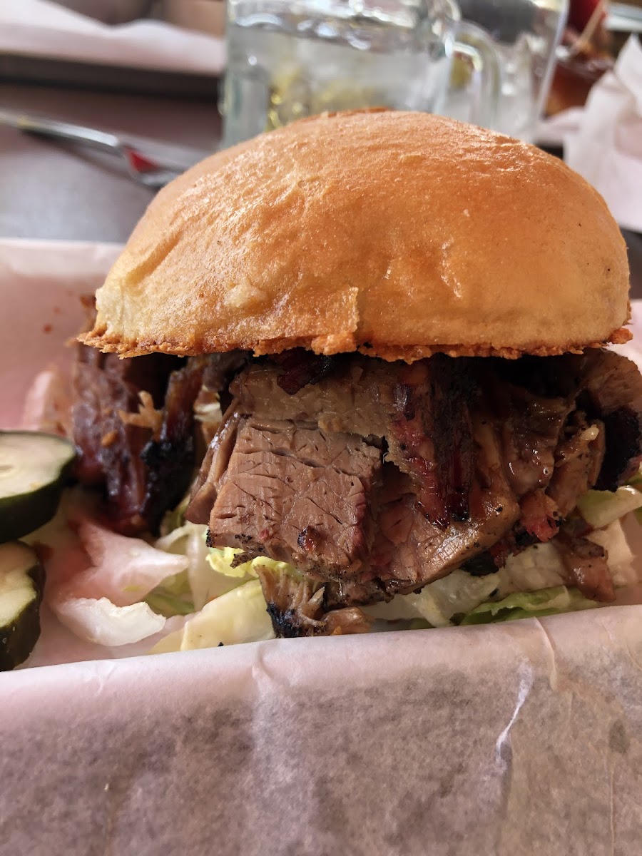 Brisket on gf bun