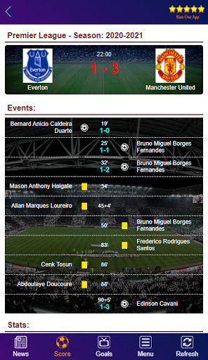 Screenshot Livescore Football 247