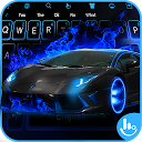 Descargar la aplicación Black Car Blue Fire Keyboard Theme Instalar Más reciente APK descargador