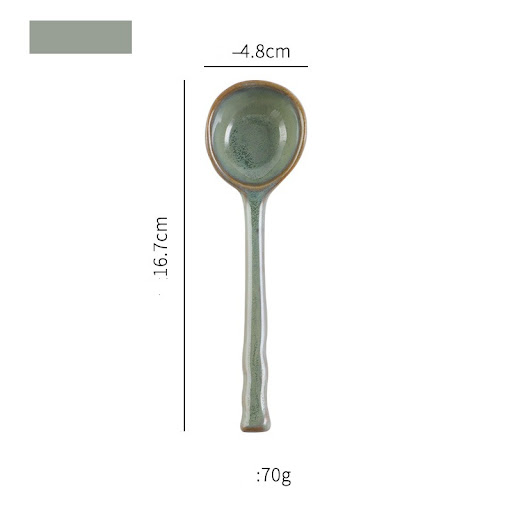 Title 3, Hand-painted ceramic rice spoon, creative rusti...