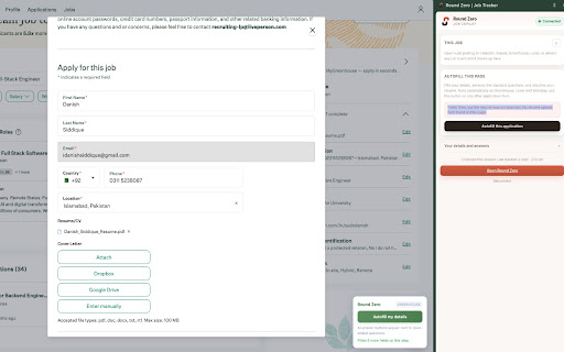 Round Zero | Job Tracker screenshot 2