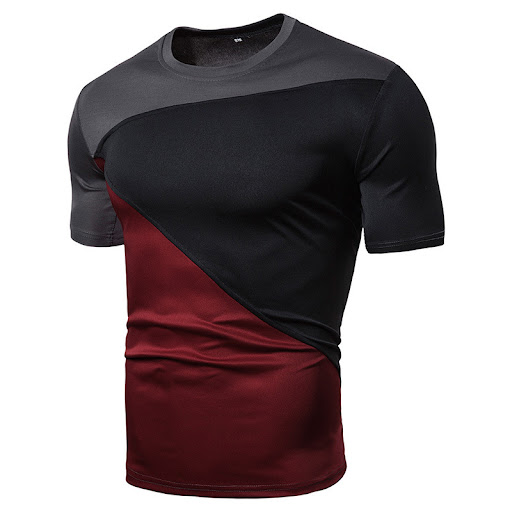 Title 6, Mens short-sleeved T-shirt with stitching, fea...