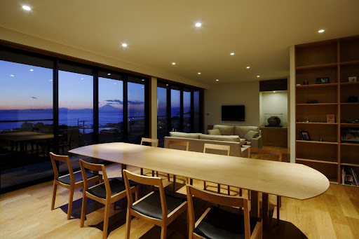 Dining room with sea sunset view - Buy this luxury house in Yokosuka, 4 bedrooms