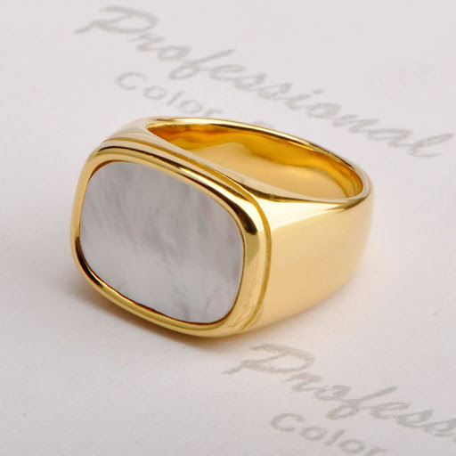 Title 6, Exaggerated Celi Style Gold Flat Ring for Women