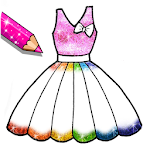 Glitter Dresses Coloring Book - Drawing pages Apk