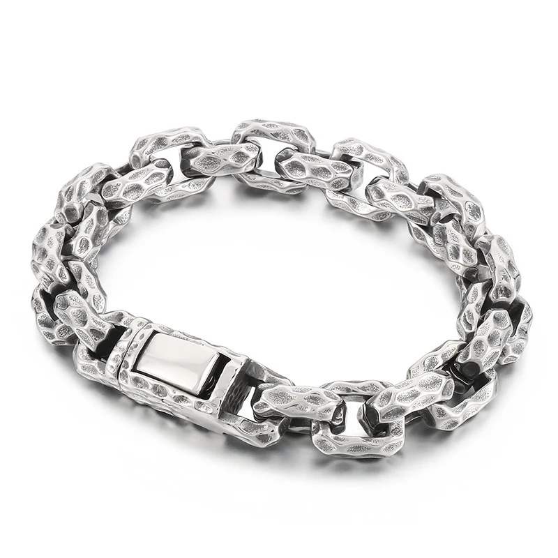 Title 9, Bracciale quadrato da uomo in acciaio al titani...
