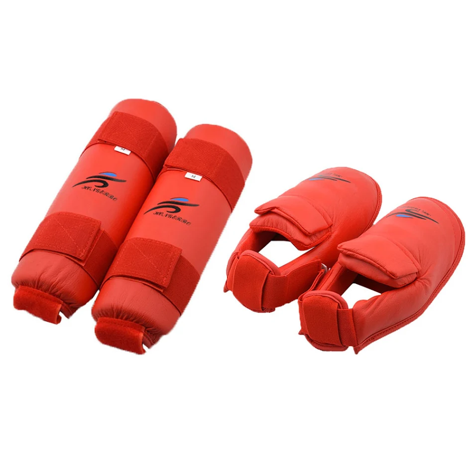 Proteção para Karate Taekwondo, com caneleiras, capacete, luvas de boxe e equipamentos. Treine com segurança e confiança.
