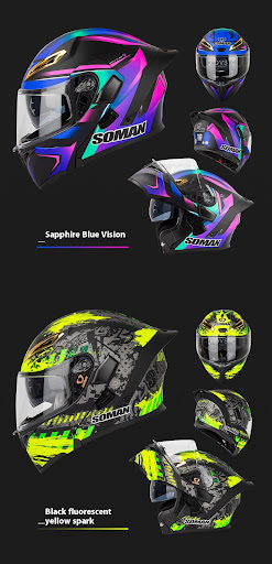 Title 6, Casque de moto double lentille exposée pour hom...