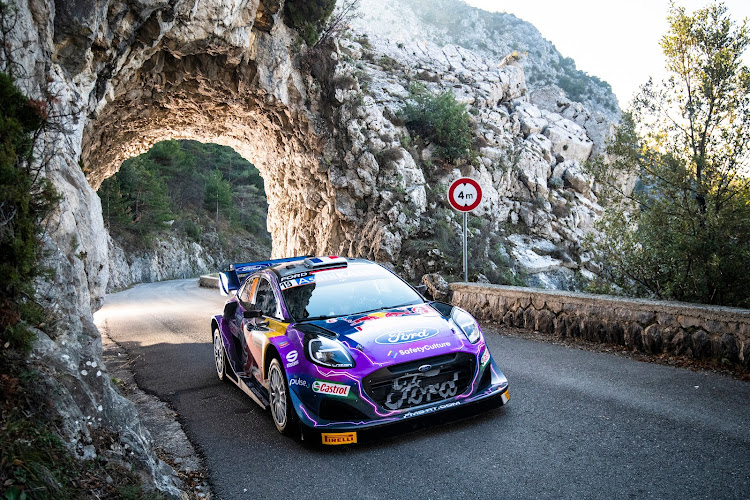 Sébastien Loeb and Isabelle Galmiche of M-SPORT Ford World Rally Team on the first day of the World Rally Championship Monte-Carlo in Monte-Carlo, Monaco on January 20 2022..