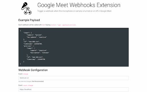 Google Meet Webhooks