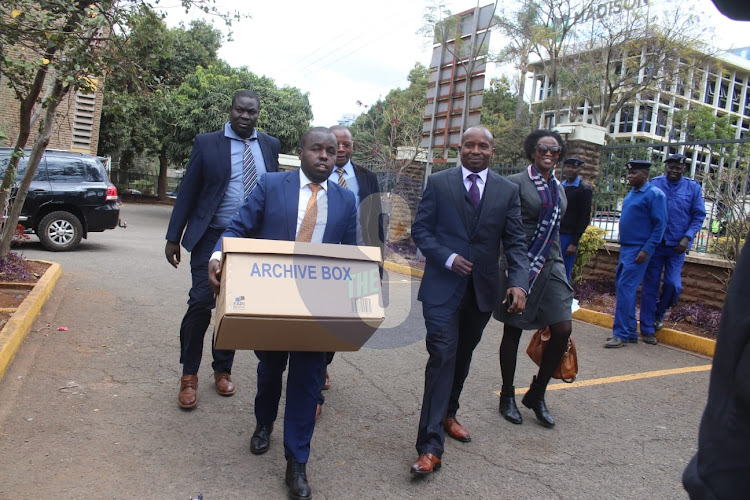 UDA lawyers Collins Kiprono , Kithure Kindiki and others arrive to file responses at Supreme Court, Nairobi on August 26, 2022.