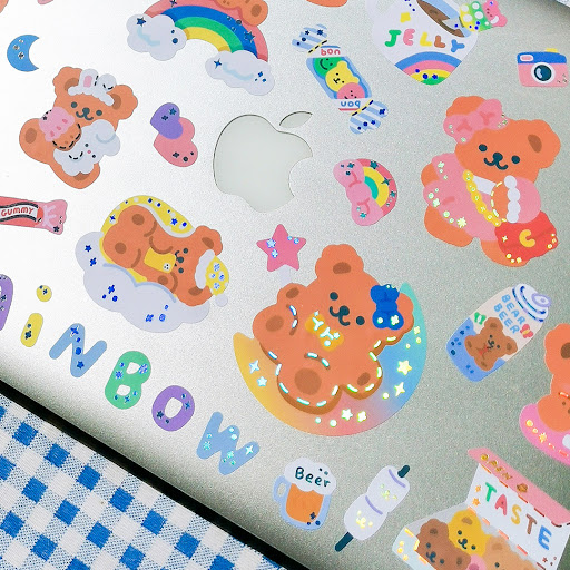 Title 3, Cute Korean Shiny Bear Series Removable Sticker...