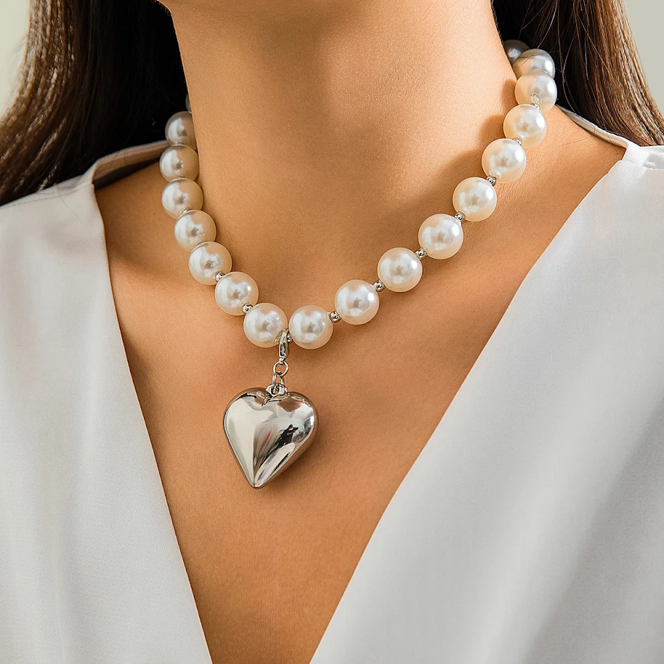 Exaggerated Big Round Bead Punk Korte Ketting – Een opvallend accessoire voor een edgy en trendy uitstraling.