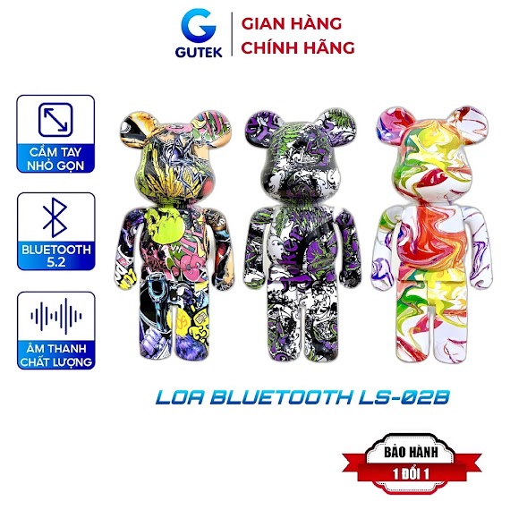 Loa Bluetooth Bearbrick Gutek Ls - 02B Không Dây Mini Nghe Nhạc Trầm Ấm Cắm Usb Thẻ Nhớ