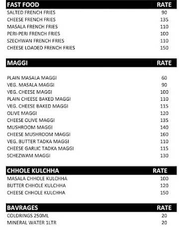 Chinese Tiffin menu 