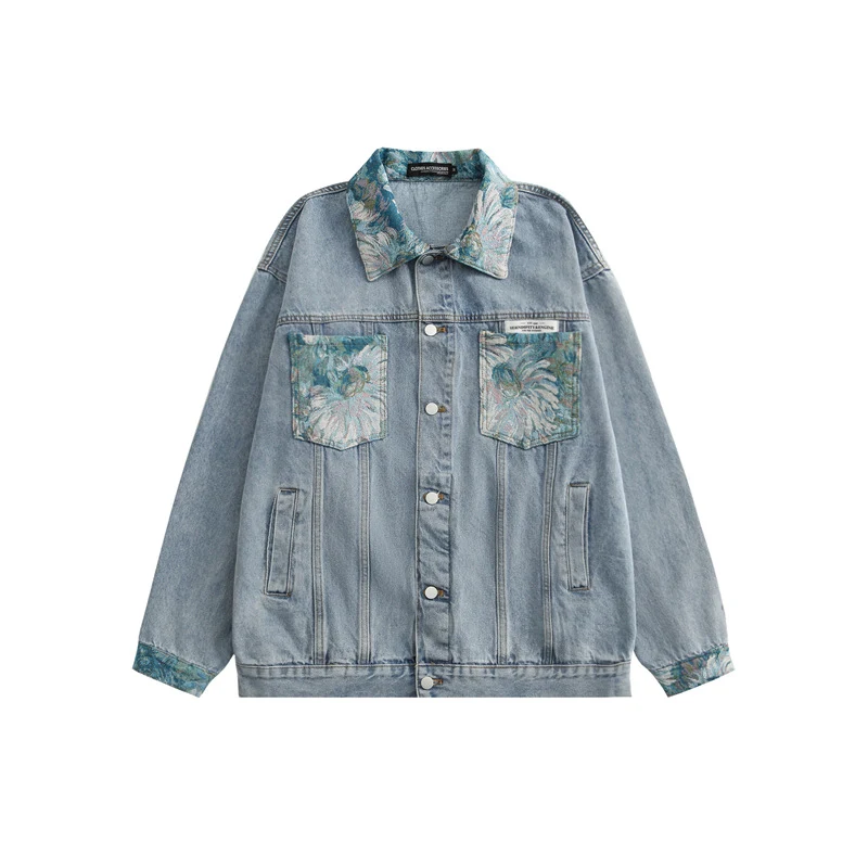 Title 2, Nieuwe Bedrukte Losse Denim Jas voor Koppels Co...