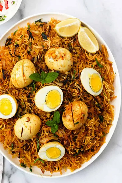 Hyderabadi Egg Biryani (500mls 2 Eggs)