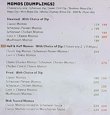 Chinese Wok menu 