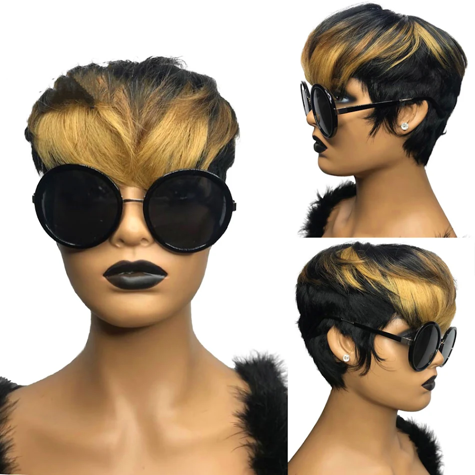 Peluca Afro Corta Rizada Marrón Oscuro con Mezcla de Negro Perfecto para un Look Natural y Moderno, Fácil de Peinar y Usar