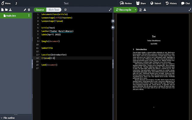 Overleaf Dark Mode