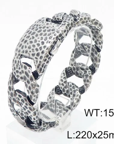 Bracelet en acier titane noir vieil - 3
