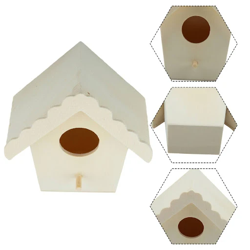 Wooden Bird House Nest House Box Wood Birdhouse Home Parrot Hummingbird Cage Nest Houses Outdoor Garden Hanging Bird Hou