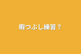 暇つぶし練習？