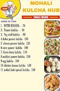 Mohali Kulcha Hub menu 1