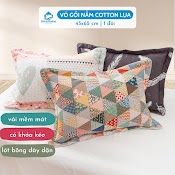 Vỏ Gối Nằm Cotton Lụa Hàn Dreamhomebedding Áo Gối 45X65 1 Đôi Có Lót Bông Khóa Kéo Đẹp Xịn Cao Cấp