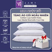 Ruột Gối Khách Sạn 5 Sao Samy Luxury Microliquid Ammonia Lông Vũ Cao Cấp - Tặng Kèm Áo Gối Cotton Lụa Satin Tương Ứng