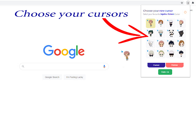 Jujutsu Kaisen Cursor - Anime Cursor for Chrome