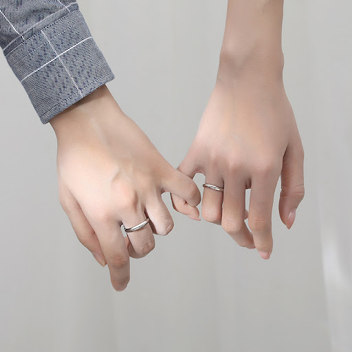 Title 5, Eternal Love Couple Ring in Sterling Silver. Ce...