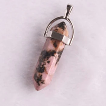 Natural Stone Hexagonal Prism Pendant