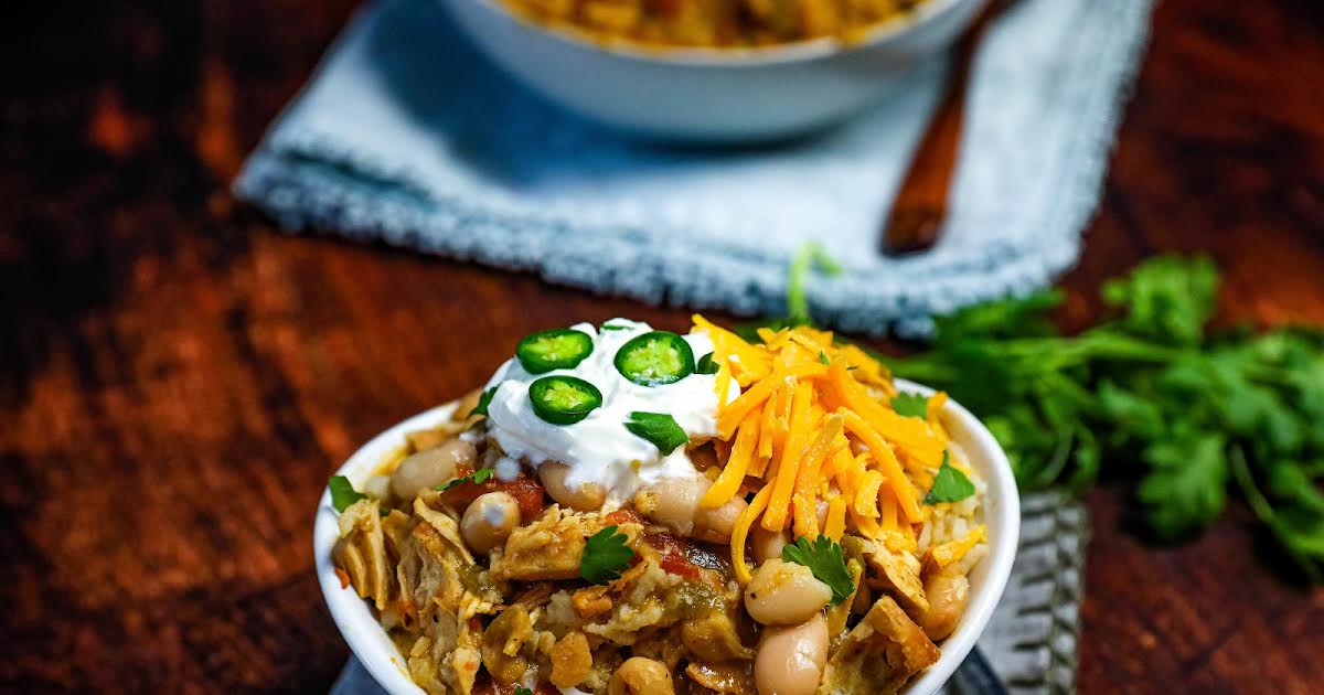 Slow Cooked White Chicken Chili | Just A Pinch Recipes