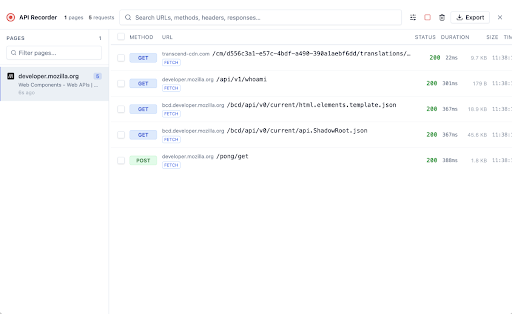 API Recorder screenshot 1