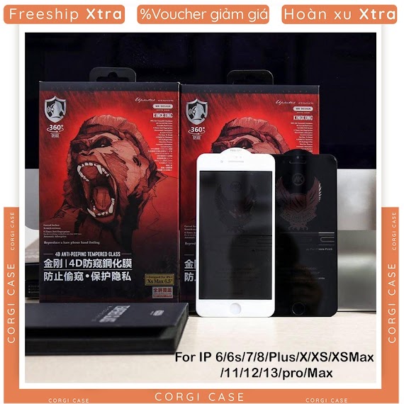 Kính Cường Lực Iphone Chống Nhìn Trộm Kingkong Wkdesign Full Màn Cho Ip 6 6S 7 8 Plus Se X Xs Xs Max 11 12 13 Pro Max