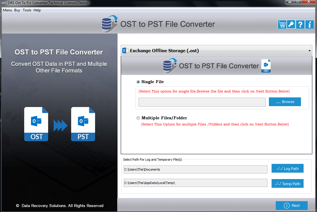 Download the MigrateEmails OST to PST Converter


