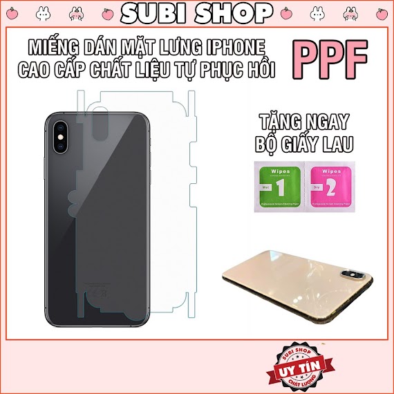 Miếng Dán Lưng Iphone Ppf Mặt Sau Full Viền Chống Xước 6/6S/7/7Plus/8/8Plus/Plus/X/Xr/Xs/11/12/13/14/Pro/Max/Cacbon