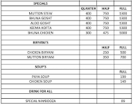 Chicken Changeji menu 4