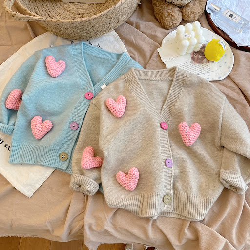 Title 5, Childrens baby wool love coat, soft and warm. ...