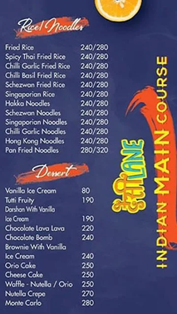 Desi Lane menu 