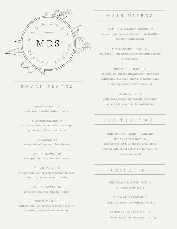 Magnoson Menu - Food Menu template