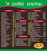 Delhi Darbar menu 1