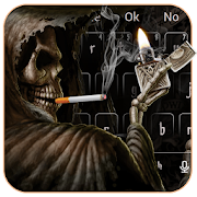 Smoking Skull Lighter Keyboard  Icon