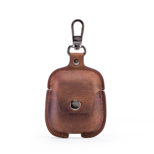 Title 6, Leather keychain portable earphone cover Protec...